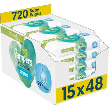 Pampers Harmonie Aqua vlhčené čistiace obrúsky pre deti 15x48 ks