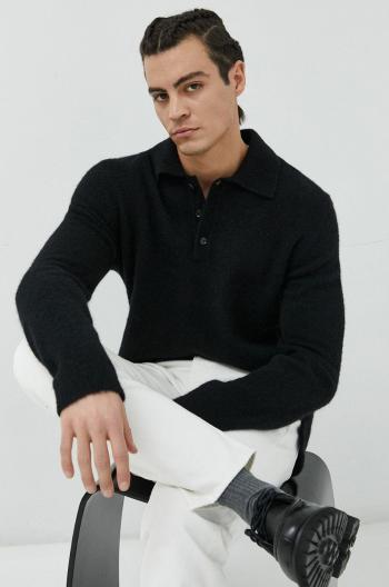 Vlnený sveter Tiger Of Sweden pánsky, čierna farba