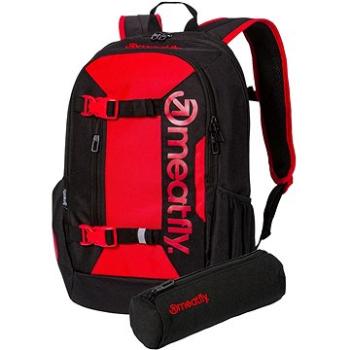 Meatfly Basejumper batoh, Red/Black, 22 L + peračník zadarmo (8590202045784)