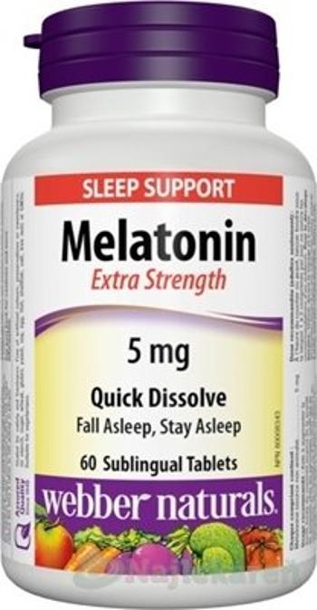 Webber Naturals Melatonin 5 mg pod jazyk, rozpustné 60 tbl