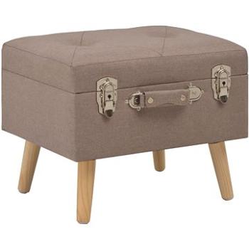 Stolička s úložným priestorom, 40 cm, hnedá, textil