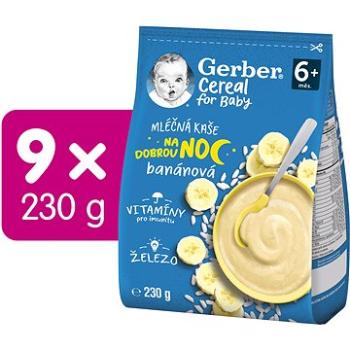 GERBER Cereal mliečna kaša Dobrú noc banánová 9× 230 g (8445290501769)