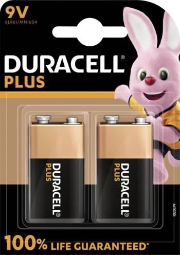 Duracell Plus-9V B2 9 V batéria alkalicko-mangánová  9 V 2 ks