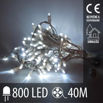 Vianočná LED svetelná reťaz vonkajšia - 800LED - 40M Studená Biela