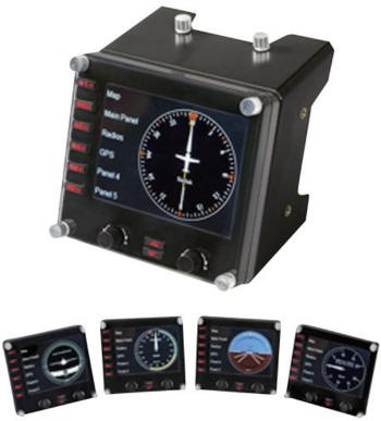 Logitech Gaming Saitek Pro Flight Instrument Panel PZ46 ovládač k leteckému simulátore USB PC čierna