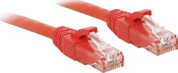 LINDY 48030 RJ45 sieťové káble, prepojovacie káble CAT 6 U/UTP 30.00 cm červená s ochranou 1 ks