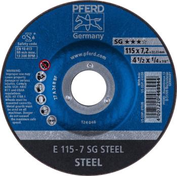 PFERD 62211626 Sg Steel brúsny kotúč lomený  115 mm 22.23 mm 10 ks