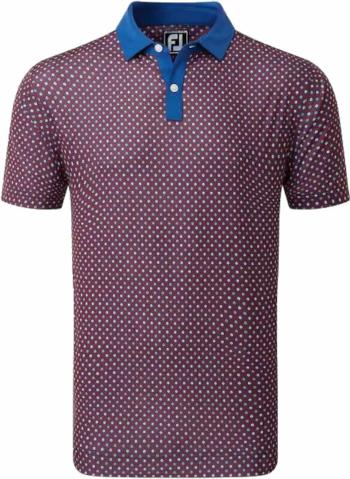 Footjoy Circle Print Mens Polo Shirt Twilight/Racing Red/Iron/White L