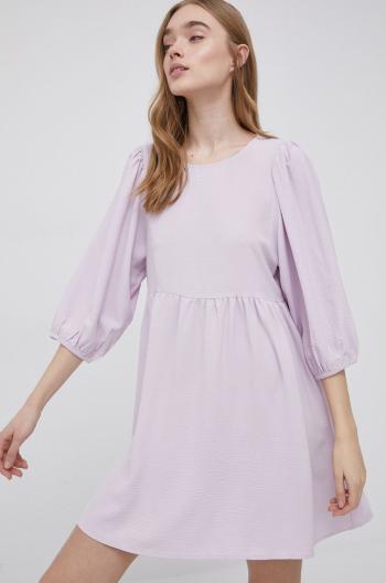 Šaty JDY fialová farba, mini, áčkový strih