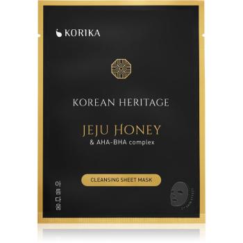 KORIKA Korean Heritage Jeju Honey & AHA-BHA Complex Cleansing Sheet Mask plátenná maska s čistiacim efektom Jeju honey & AHA - BHA complex sheet mask