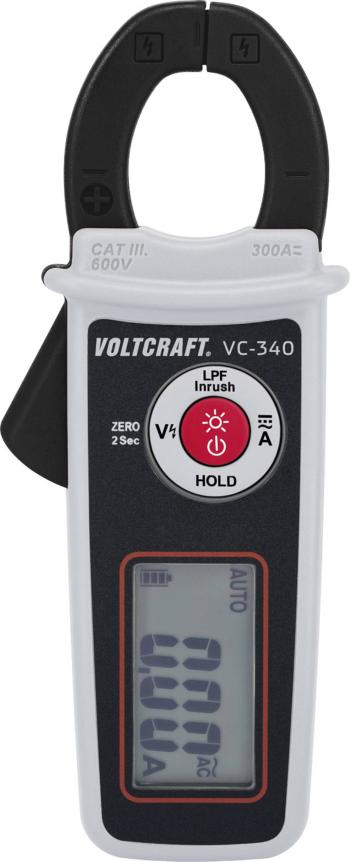 VOLTCRAFT VC-340 prúdové kliešte Kalibrované podľa (ISO) digitálne/y  CAT II 600 V, CAT III 300 V Displej (counts): 6000