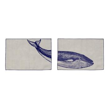 Súprava 2 prestieraní Madre Selva Blue Whale, 45 x 30 cm