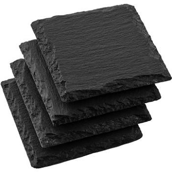 Siguro Súprava bridlicových dosiek Slate 10 × 10 cm, 4 ks, čierna (SGR-BD-S910B)