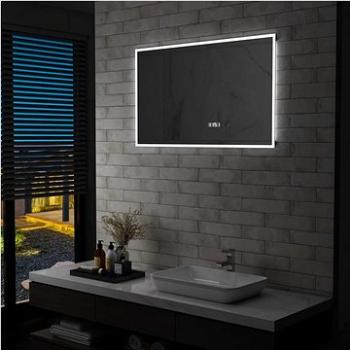 Kúpeľňové LED zrkadlo dotykový senzor zobrazenie času 100 × 60 cm (144739)