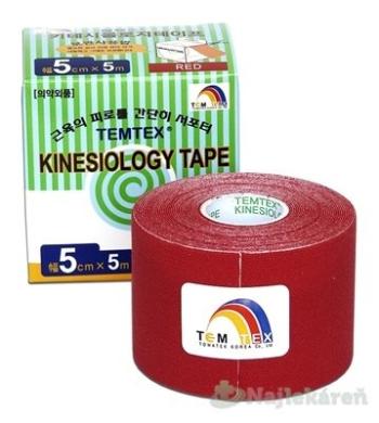 TEMTEX KINESOLOGY TAPE tejpovacia páska, 5cmx5m, červená 1ks