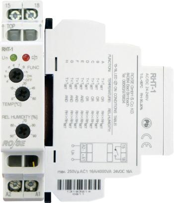 Rose LM kombinácia hygrostatu a termostatu pre skriňové rozvádzače RHT-1 230 V/DC, 230 V/AC 1 spínací (d x š x v) 90 x 6