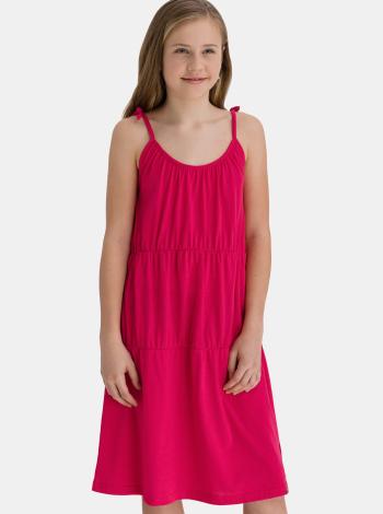 Ružové dievčenské šaty na ramienka SAM 73