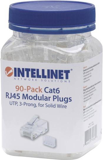 Intellinet  Intellinet 90-packový Cat6 RJ45 modulárny konektor UTP 3-bodový vodičový kontakt pre konektor s plným vodičo