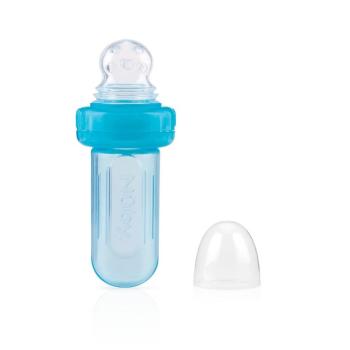 NUBY Kŕmitko silikónové Easy squeezy feeder 6 m+, modrá