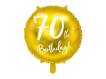 Balón foliový 70. narozeniny zlatý, 45cm - PartyDeco