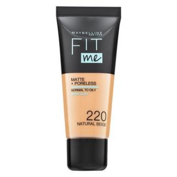 Maybelline Fit Me! Foundation Matte + Poreless 220 Natural Beige tekutý make-up so zmatňujúcim účinkom 30 ml