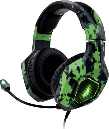 Surefire Gaming Skirmish herný headset s USB, jack 3,5 mm káblový cez uši maskáčová zelená stereo