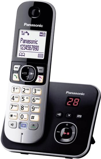 Panasonic KX-TG6821 DECT, GAP bezdrôtový analógový telefón  záznamník, handsfree čierna, strieborná