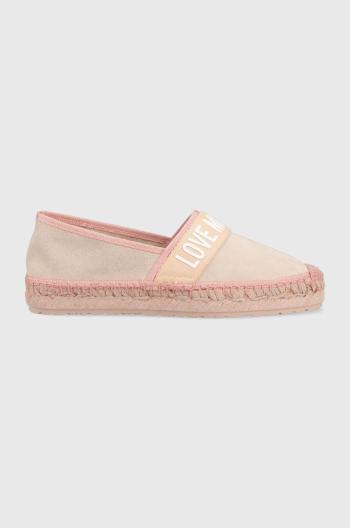 Espadrilky Love Moschino ružová farba, JA10482G0GIG0600