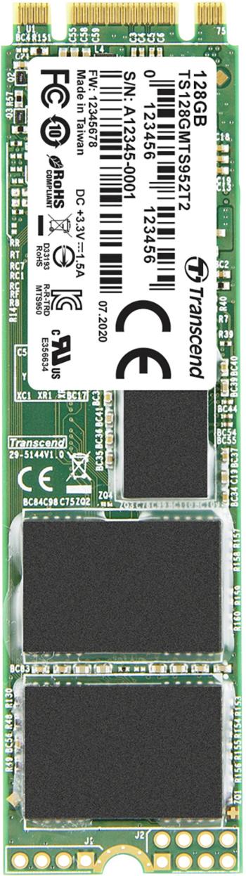 Transcend MTS952T2 128 GB interný SSD disk NVMe / PCIe M.2 M.2 SATA 6 Gb / s Retail TS128GMTS952T2