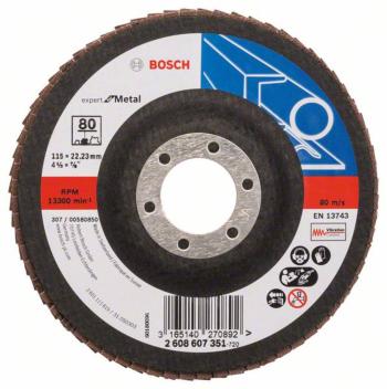 Bosch Accessories 2608607351 Lamelový disk X551 Expert na kov, rovný, 115 mm, 80, sklenená tkanina Priemer 115 mm Vnútor