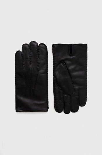 Kožené rukavice Polo Ralph Lauren pánske, čierna farba