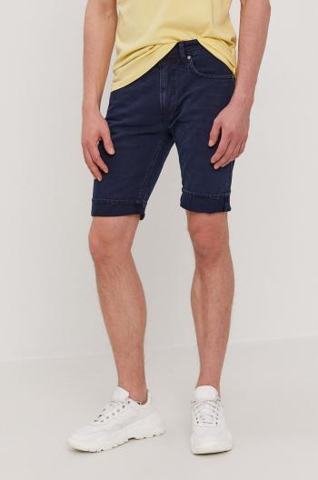 Rifľové krátke nohavice Pepe Jeans Stanley pánske, tmavomodrá farba