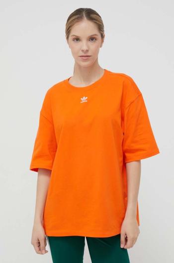 Bavlnené tričko adidas Originals oranžová farba