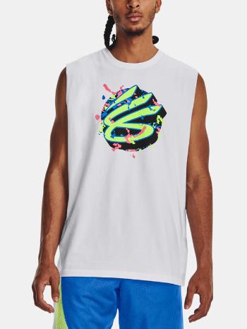 Under Armour Curry SLVS Tee-WHT Tielko Biela