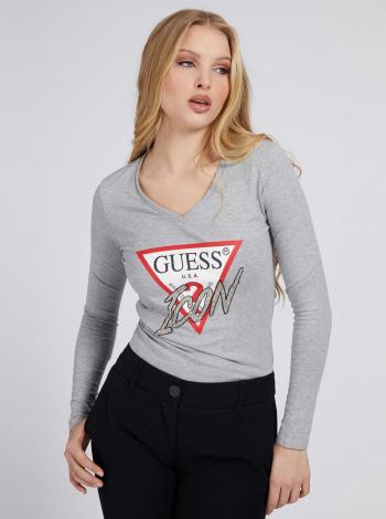 Guess sivé tričko Icon Logo T-shirt applications