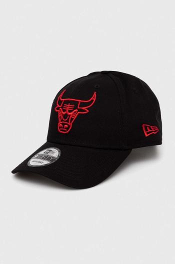 Bavlnená šiltovka New Era čierna farba, s nášivkou, CHICAGO BULLS