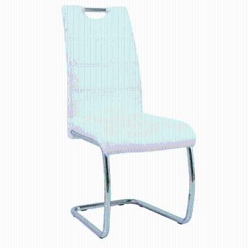 Jedálenská stolička, biela/svetlé šitie, ABIRA NEW P2, poškodený tovar