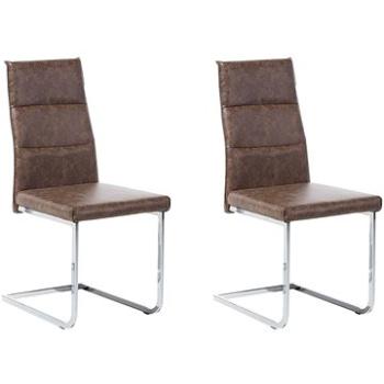 Dve hnedé jedálenské stoličky ROCKFORD, 83778 (beliani_83778)