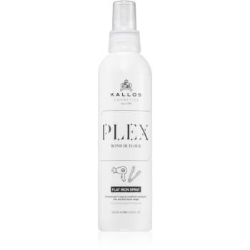 Kallos Plex Flat Iron Spray termoochranný sprej pre úpravu žehličkou a kulmou pre poškodené, chemicky ošetrené vlasy 200 ml