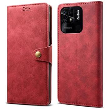 Lenuo Leather flipové puzdro pre Xiaomi Redmi 10C, červená (348279)
