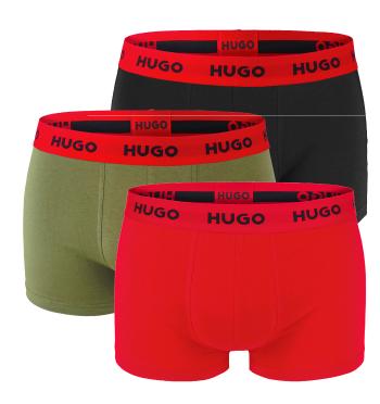 HUGO - boxerky 3PACK cotton stretch black & army green color combo - limitovaná fashion edícia (HUGO BOSS)-M (83-89 cm)