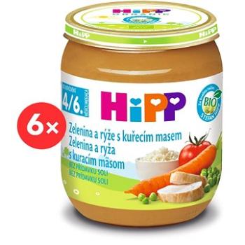 HiPP BIO Zelenina a ryža s kuracím mäsom - 6x 125g (9062300400981)
