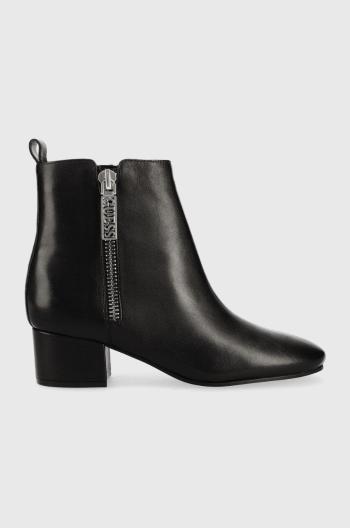 Členkové topánky Guess Saeda dámske, čierna farba, na podpätku,