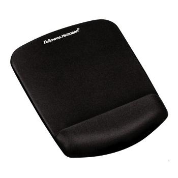 Podložka pod myš a zápästie Fellowes PlushTouch, ergonomická, penová, čierna, 20x24.5 cm, 2 cm, Fellowes, textilný povrch