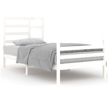 Rám postele biely masívne drevo 90 × 200 cm, 3105846