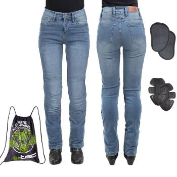 Dámske moto jeansy W-TEC Lustipa Farba modrá, Veľkosť S