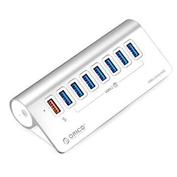 Orico Aluminum Alloy 7-Port USB3.2 Type-A HUB with 1-Port QC18W Fast Charging (ORICO-M3U7Q1-10-EU-SV-BP)