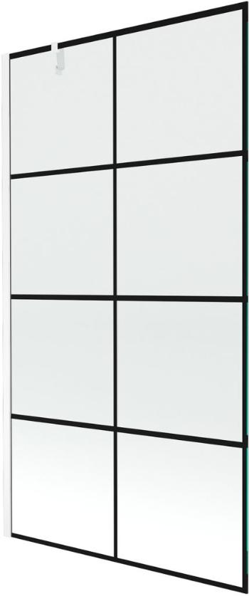 MEXEN/S - Next vaňová zástena FIX 100x150 cm, čierny dekor, biela 895-100-000-00-77-20