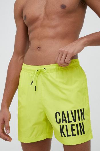 Plavkové šortky Calvin Klein zelená farba