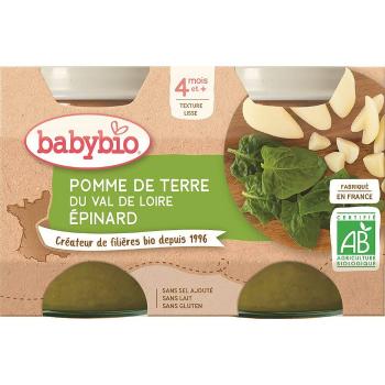BABYBIO zemiaky špenát 2x130 g